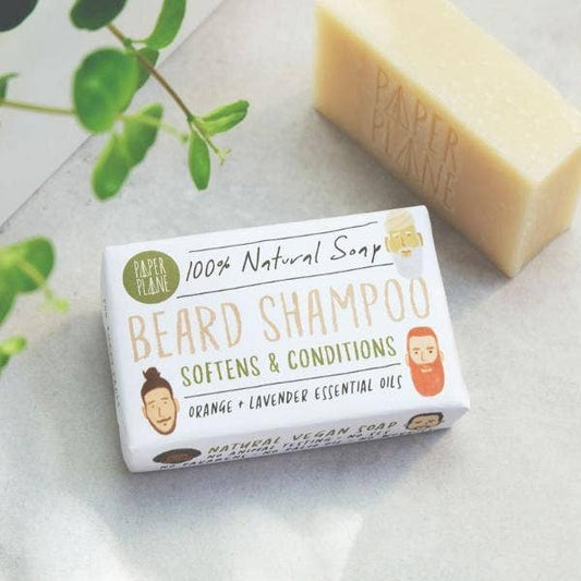 Paper Plane Natural Beard Shampoo and Shave Bar - 100% Vegan