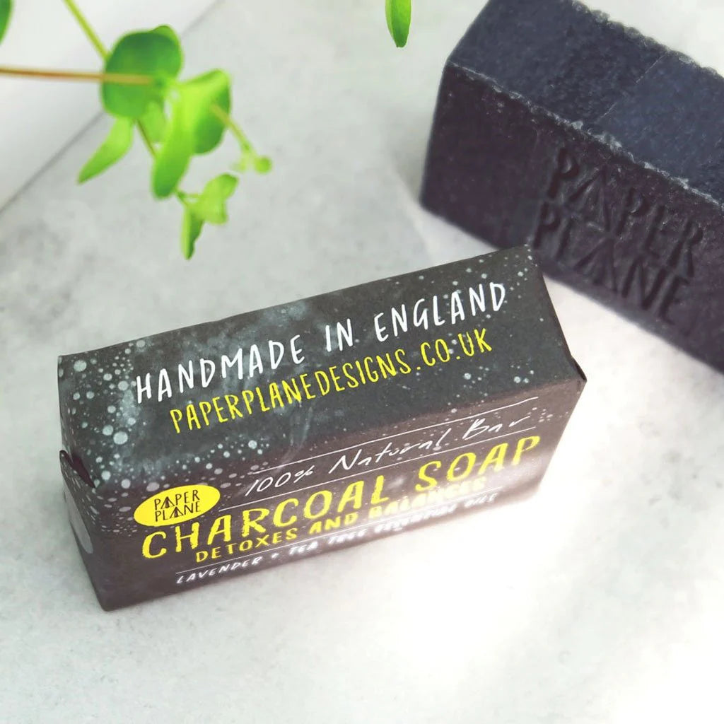 Natural Charcoal Soap Bar - Plastic Free Packaging