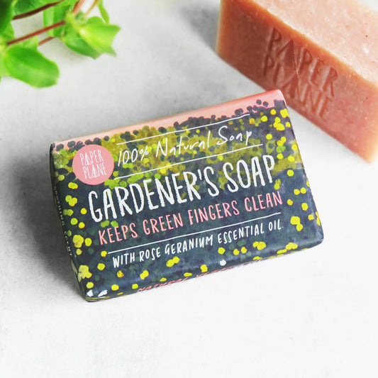 Paper Plane Gardeners Soap Bar - Natural Geranium Rose
