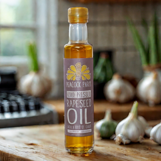 Peacock Farm Garlic Rapeseed Oil 250ml - Garlic Infused Cooking Oil