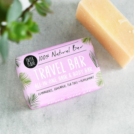 Paper Plane Travel Bar - 100% Natural Vegan Soap Bar for Travel