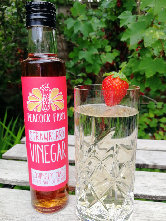Strawberry Vinegar with Sparkling Water - Refreshing Fruit Drink
